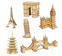 Robotime Gioco di puzzle in legno 3D Big Ben Tower Bridge Pagoda Modello di costruzione Giocattoli per bambini Regalo di compleanno per bambini
