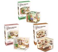 Robotime Kit casa delle bambole in miniatura fai-da-te con accessori Kit negozio di fornitura di modelli con LED per costruire un regalo di compleanno decente