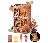 ROBOTIME Kit Casa delle Bambole in Miniatura Fairytale Tree House, Kit di Costruzione 3D in Legno con Luci LED, Modello da Costruire per Adulti, Regalo di Compleanno Creativo per Adulti e Ragazzi