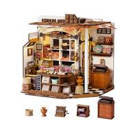 ROBOTIME Kit Casa delle Bambole in Miniatura Henry’s Chocolate, Fai-da-te in Legno con LED, Modellismo da Costruire Adulti, Regalo Creativo per Adulti e Adolescenti