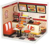 ROBOTIME Kit casa in miniatura fai-da-te, kit artigianale per la costruzione di modelli di case delle bambole con LED, regalo di raccolta di decorazioni per la camera per bambini (negozio di