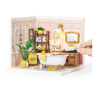 ROBOTIME Kit casa in miniatura fai-da-te, kit di costruzione di modelli di case delle bambole Regali creativi di compleanno per adulti, bambini (bagno pop Bubble)