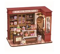 Robotime Kit e mobili per case in miniatura fai-da-te Negozio di dessert Kit di costruzione di modelli di case delle bambole in legno Regalo per bambini Adulti