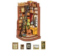 ROBOTIME Kit per angolo del libro, kit fai da te in miniatura per casa delle bambole, decorazione per libreria, libro vintage con luce a LED, puzzle in legno 3D, regalo per adulti e amanti dei libri