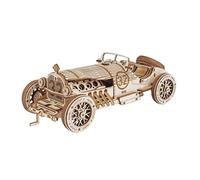 Robotime MC401 - Auto vintage Grand-Prix in legno, 22,8 x 15,3 x 1,2 cm, 220 pezzi