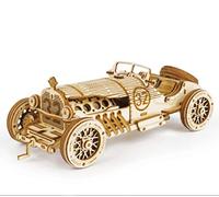 Robotime MC401 - Auto vintage Grand-Prix in legno, 22,8 x 15,3 x 1,2 cm, 220 pezzi
