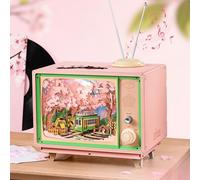 ROBOTIME Puzzle 3D in Legno con Carillon Sakura Dreamy Tour, Modellino da Costruire per Adulti, Miniatura con Luci e Musica Classica, Decorazione per la Casa Idea Regalo per Donne e Ragazze