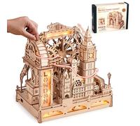 ROBOTIME Puzzle 3D in Legno con Circuito a Biglie - Modello Meccanico da Costruire Londra, Kit Fai-da-Te con Luci per Adulti e Adolescenti, Regalo Decorativo Creativo, EGB01