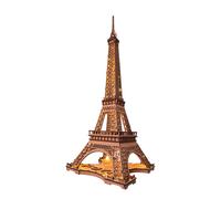 Robotime Puzzle 3D in Legno Gioco Notte della Torre Eiffel 1:638 Modelli per Bambini Kit di Artigianato Fai da Te per Adulti Regalo Fai da Te con Luce