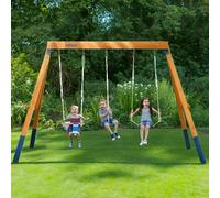 Robotime Robud Set di altalene in legno per parco giochi 3 in 1 per set di altalene fai-da-te da cortile con altalena per albero e 2 altalene per bambini 3+