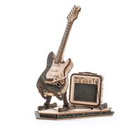 Robotime ROKR Chitarra elettrica Puzzle in legno 3D per bambini Adulti Assemblaggio Giocattoli creativi Set di blocchi per regali di Natale