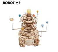 Robotime Rokr meccanico Orrery 316PCS girevole fai da te 3D puzzle in legno modello Building Block kit giocattolo regalo per adolescenti adulto ST001