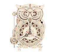 Robotime Rokr Orologio Gufo 3D Modello in Legno Fai da Te Kit di Blocchi di Costruzione Facile Montaggio Giocattolo Creativo Regalo per Bambini e Adulti LK503