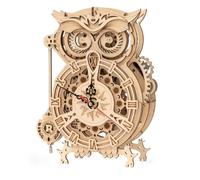Robotime ROKR Puzzle 3D in legno Gufo Orologio Modello Kit di costruzione Giocattoli per bambini Bambini Ragazzi LK503
