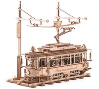 ROBOTIME Rokr Puzzle 3D in Legno Veicolo A Aria/Drive Tram Kit Ingranaggi - Giocattolo di Ingegneria Fai da Te Decorazione Estetica per Scrivania per Adolescenti e Adulti