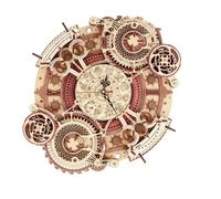 Robotime ROKR Time Art Zodiac orologio da parete 3D Puzzle in legno giochi modello Building kit giocattoli per bambini bambini LC