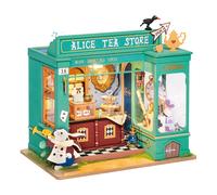 Robotime Rolife Casa delle bambole fai da te Archivi misteriosi Bureau Casa delle bambole in miniatura per bambini Kit in legno Giocattolo - Negozio di tè di Alice DG156
