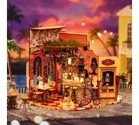 Robotime Rolife Cheers Bar Sala da pranzo Kit casa delle bambole in miniatura fai da te Artigianato Hobby Incredibile regalo per donne Bambini DG173