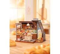 Robotime Rolife Cucina da forno Casa delle bambole in legno Puzzle 3D in miniatura per ragazze Donne con divertente design precolorato Decorazione della casa