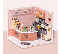 Robotime Rolife Double Joy Bubble Tea 1:24 Led plastica 3D Puzzle Kit casa in miniatura fai da te per adulti hobby per donna uomo