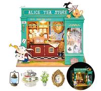 Robotime Rolife Educational Dollhouse Kit casa in miniatura fai da te casa delle bambole in legno negozio di tè di Alice per regali per ragazze