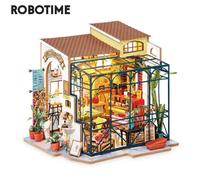 Robotime Rolife fai da te negozio di fiori di Emily casa delle bambole con mobili bambini adulti casa delle bambole in miniatura kit di legno giocattolo DG145