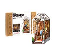 Robotime Rolife Gardenhouse Book Nook Kit modello fermalibri per casa delle bambole fai-da-te con puzzle in legno a luce LED per l'arredamento della libreria - TGB06