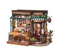 Robotime Rolife Kit casa in miniatura fai-da-te Tipsy Ristorante Scrivania Scaffale Decorazione per adulti Idea regalo per ragazze Ragazzi Bambini