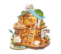 Robotime Rolife Kit miniaturizzato per casa villa accogliente per cuccioli fai-da-te per bambini e famiglia Nuovo modello di puzzle in legno Set di decorazioni per la casa