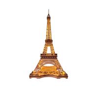 Robotime Rolife Night of the Eiffel Tower Puzzle 3D in legno per adolescenti Vista in miniatura per adulti di edifici famosi Decorazione di giocattoli