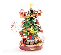 Robotime Rolife Scatole musicali per albero di melodia di Natale Puzzle in legno 3D con luce Regali perfetti per la famiglia Giocattoli facili da montare