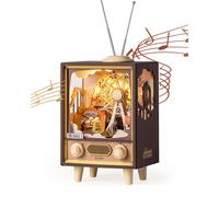 Robotime Rolife Sunset Carnival 3D Puzzle in legno Carillon con luci Ruota panoramica Design Decorazioni per la casa Giocattolo di lusso per bambini