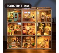 Robotime Rolife Super Creator Series Casa delle bambole in plastica Blocchi di costruzione per bambini Yum Burgers Piacevole Saluti Bar Dolci Sips Tè