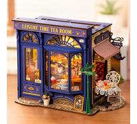 Robotime Rolife Tempo libero Sala da tè Kit casa delle bambole in miniatura fai da te Artigianato Hobby Incredibile regalo per donne Bambini DG171