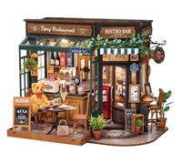 Robotime Rolife Tipsy Ristorante Casa delle bambole in miniatura Puzzle in legno 3D Bistro Bar Regali di design per la decorazione della casa di famiglia Giocattoli Tipsy Restaurant
