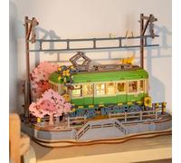 Robotime Sakura Journey Tram puzzle in legno 3D con luci a LED decorazioni per la casa regalo per adulti donne ragazze