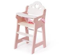 ROBOTIME Seggiolone per bambole in legno, per bambini fino a 45 cm, con cintura di sicurezza e Foodrest, sedia per l'alimentazione delle bambole, robusta ed elegante, accessorio per bambole per