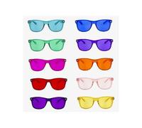 RobRia Occhiali per terapia del colore, lenti colorate per cromoterapia, lenti antigraffio con montatura premium (confezione da 10 colori)