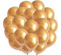 ROB'S BALLOONS 50 palloncini cromati, 30 cm, lattice lucido, misto, biodegradabili e adatti all'elio, colore: oro