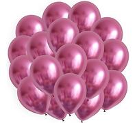 ROB'S BALLOONS 50 palloncini cromati, 30 cm, lattice lucido, misto, biodegradabili e adatti all'elio, colore: rosa