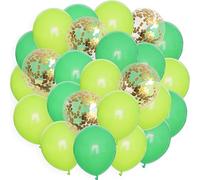 ROB'S BALLOONS Set di 25 palloncini - Gr n & Gold coriandoli | 30 cm | lattice | adatto all'elio