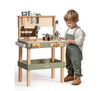 ROBUD Banco da lavoro in legno per bambini, giocattolo con cintura per attrezzi, set di attrezzi per bambini, occhiali di protezione, carta da disegno per giochi di ruolo, giocattolo per ragazzi e