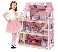 ROBUD Casa delle Bambole in Legno per Bambine - Giocattolo Moderno con Accessori e Mobili - Regalo per Ragazze