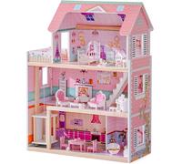 ROBUD Casa delle bambole in legno per bambini, regalo per ragazze e ragazzi di 3, 4, 5, 6 anni