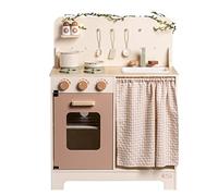 ROBUD Cucina giocattolo per bambini in legno, accessorio da cucina per bambini, con forno, grembiule e guanti