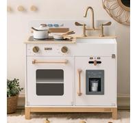 ROBUD Cucina giochi in legno per bambini, set da cucina con stove, forno - bianco