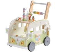 ROBUD Girello in legno, velocità e altezza regolabili per bambini, giocattolo educativo, regalo per ragazzi e ragazze a partire dai 10 mesi, 1-2 anni, verde