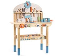 ROBUD Large Wooden Play Tool Workbench Set for Kids Toddlers, Construction Workshop Tool Bench Toys Gift, Multicolor