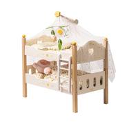 ROBUD Letto per Bambole in Legno, a Castello Impilabile e Rimovibile, 43 cm, Con Biancheria da Letto, Accessori e Giocattolo per Bambini