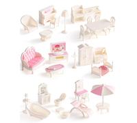 ROBUD Set di mobili per casa delle bambole, 30 pezzi, accessori per casa delle bambole, accessori per casa delle bambole e mobili per 6 stanze, decorazione per casa delle bambole dai 3 anni in su